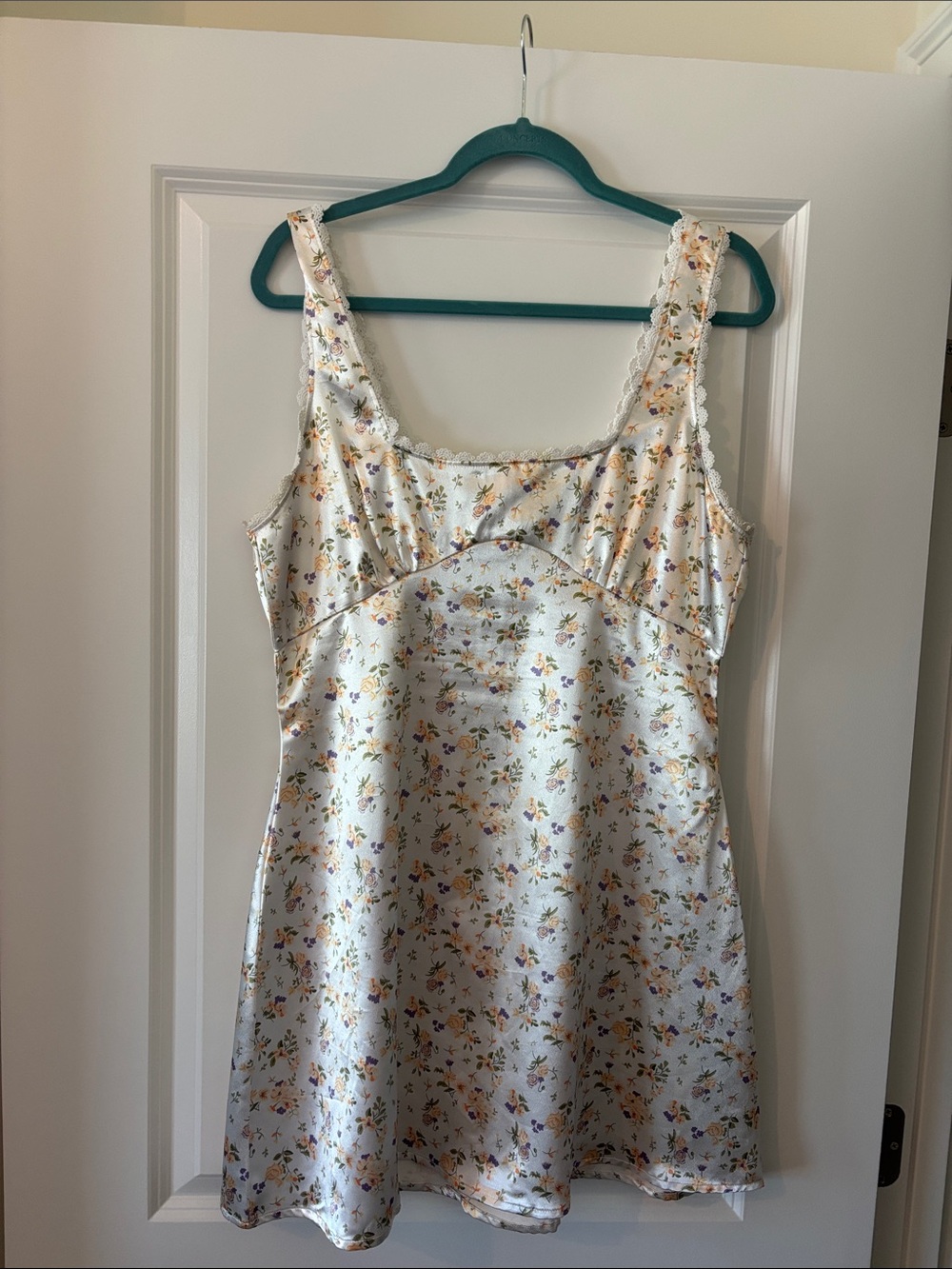 Princess Polly Lace-Trim Satin Dress